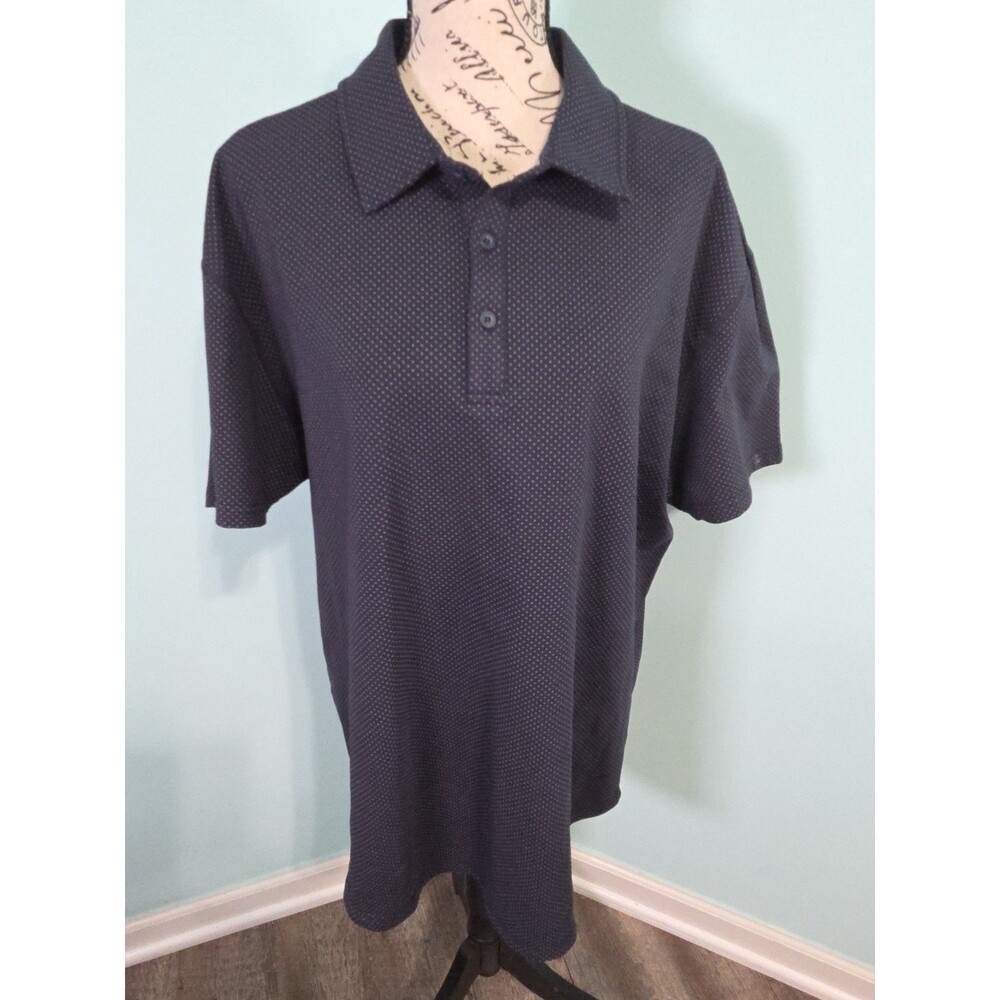 BYLT Drop Cut Polo Shirt Mens extra Large Black Lux Performance Short Sleeve Pol